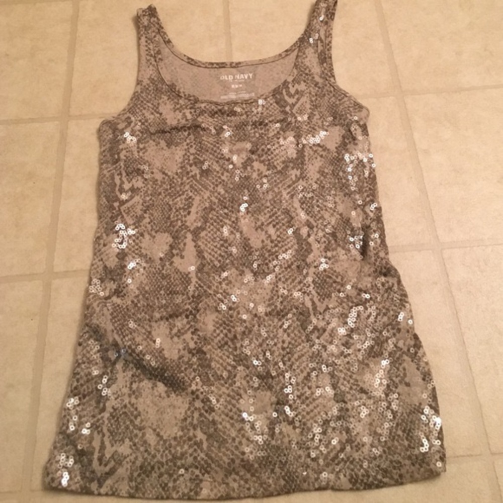 NWOT Old Navy Sequin Snakeskin Top